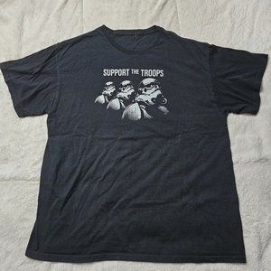 Disney Star Wars Support The Troops Clone Trooper Black Graphic T Shirt